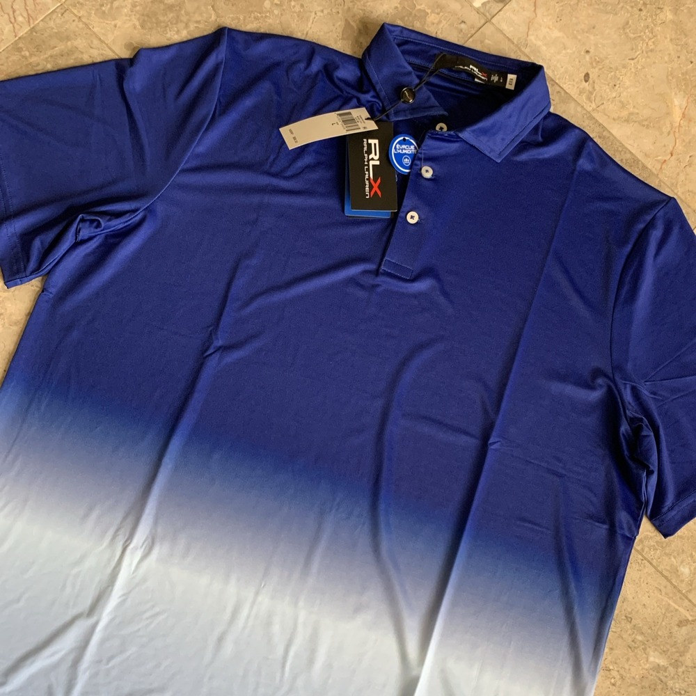 Ralph Lauren RLX Golf Polo Shirt Performance‎ Blue Ombré, Wicking, Men's Large
